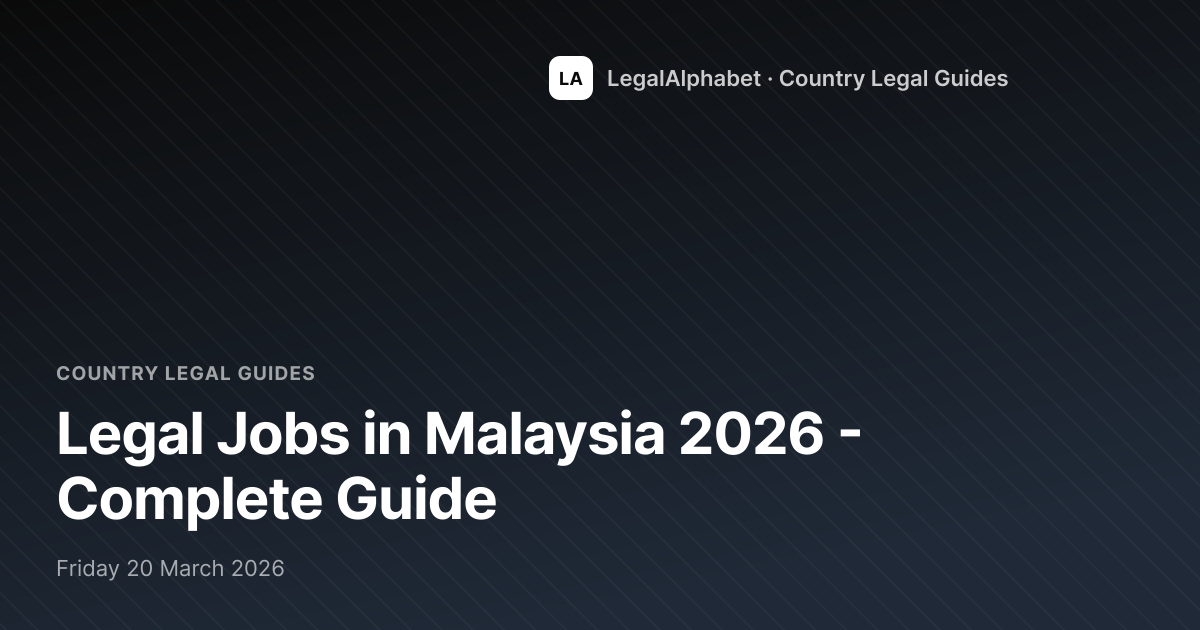 Legal Jobs in Malaysia 2026 - Complete Guide | LegalAlphabet