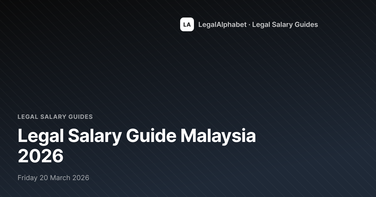 Legal Salary Guide Malaysia 2026 - MYR Salary Ranges | Legal