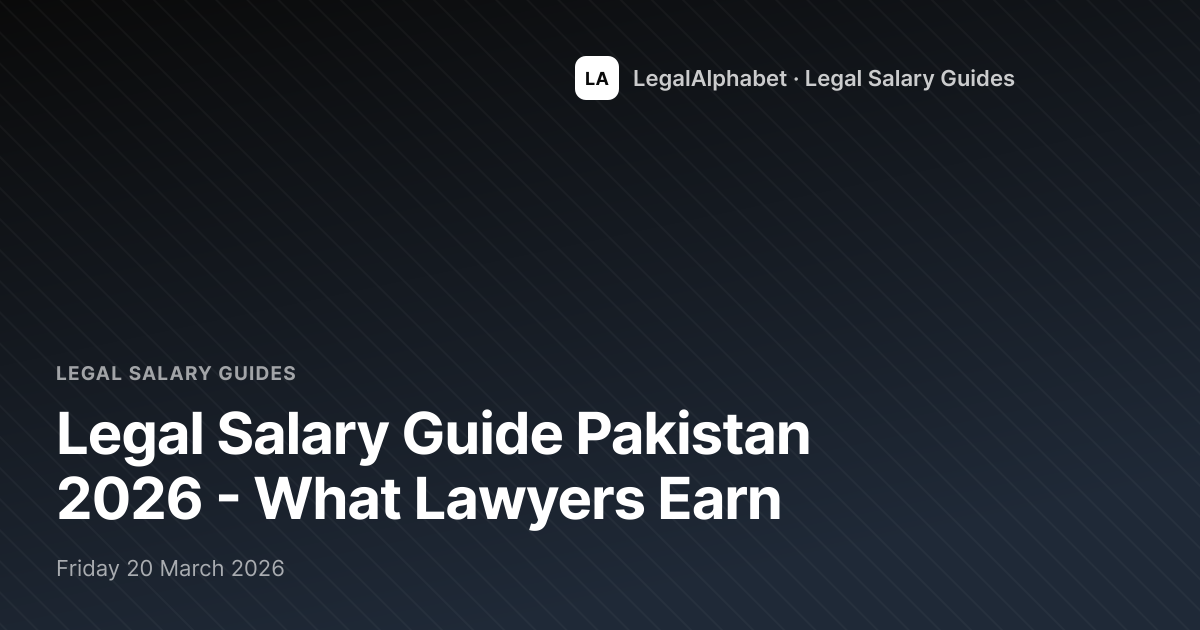 Legal Salary Guide Pakistan 2026 - What Lawyers Earn