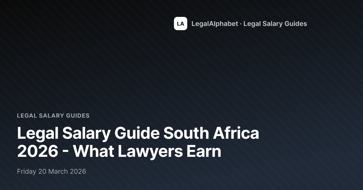 Legal Salary Guide South Africa 2026 | What Lawyers Earn