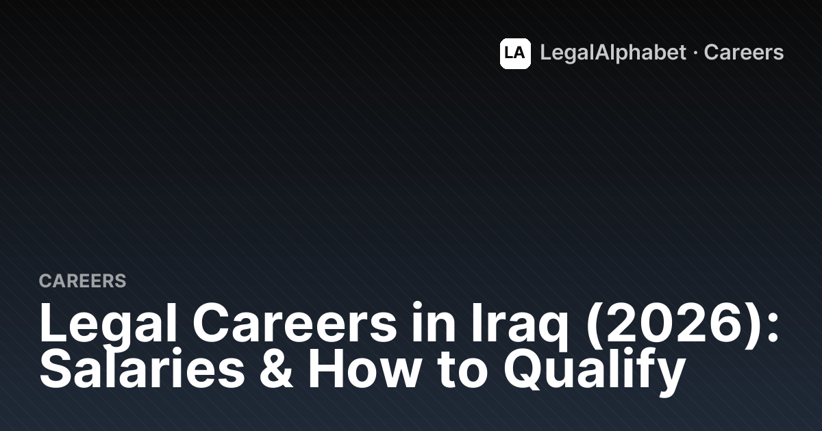 Legal Careers in Iraq (2026): Salaries & How to Qualify | LegalAlphabet