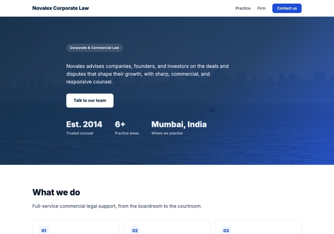 An example law firm website we designed, built, and host