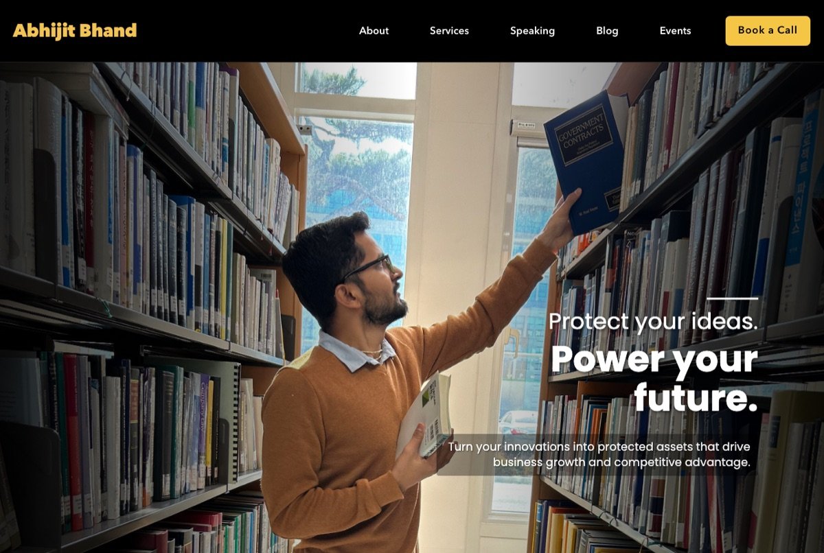 Preview of abhijitbhand.com, a website we built and run for a practising patent agent