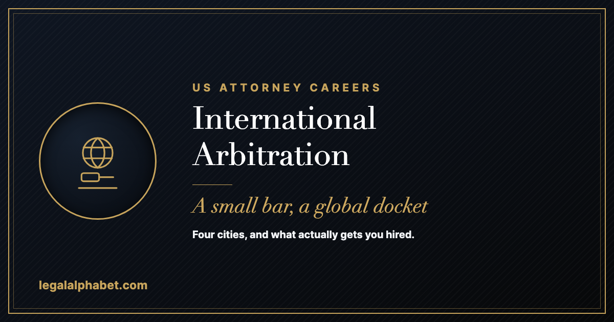 International arbitration attorney careers in the United States, a LegalAlphabet 2026 career guide