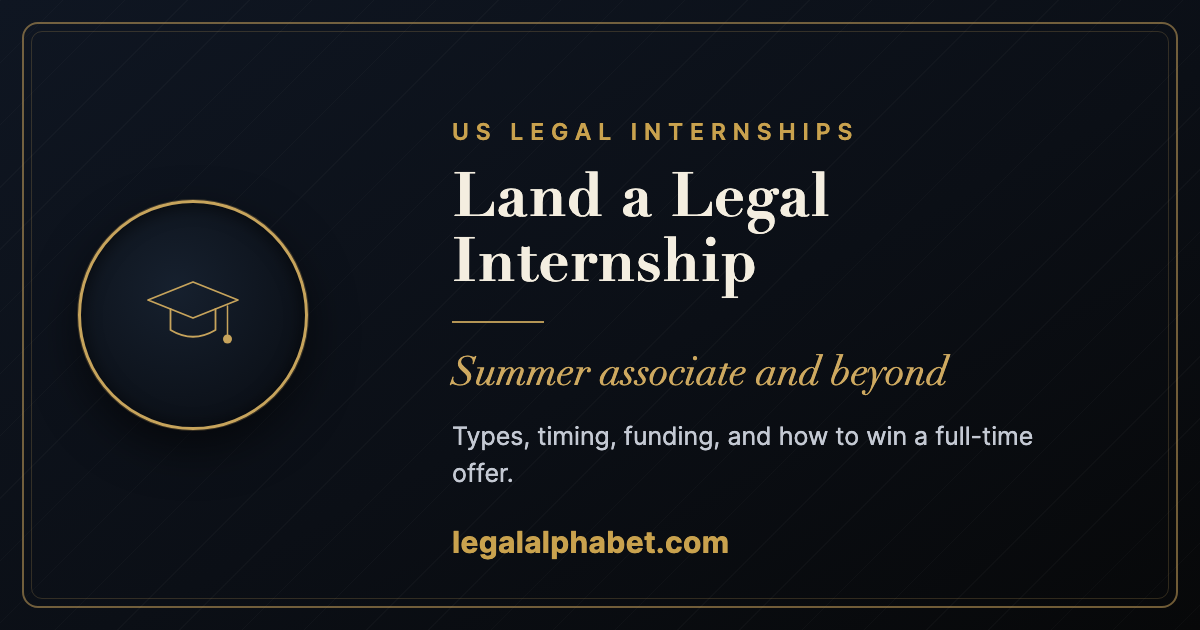 Legal internships and summer associate programs in the US, a LegalAlphabet 2026 guide
