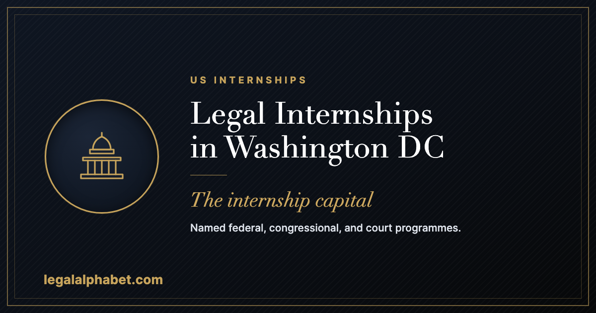 Legal internships in Washington DC, a LegalAlphabet 2026 career guide