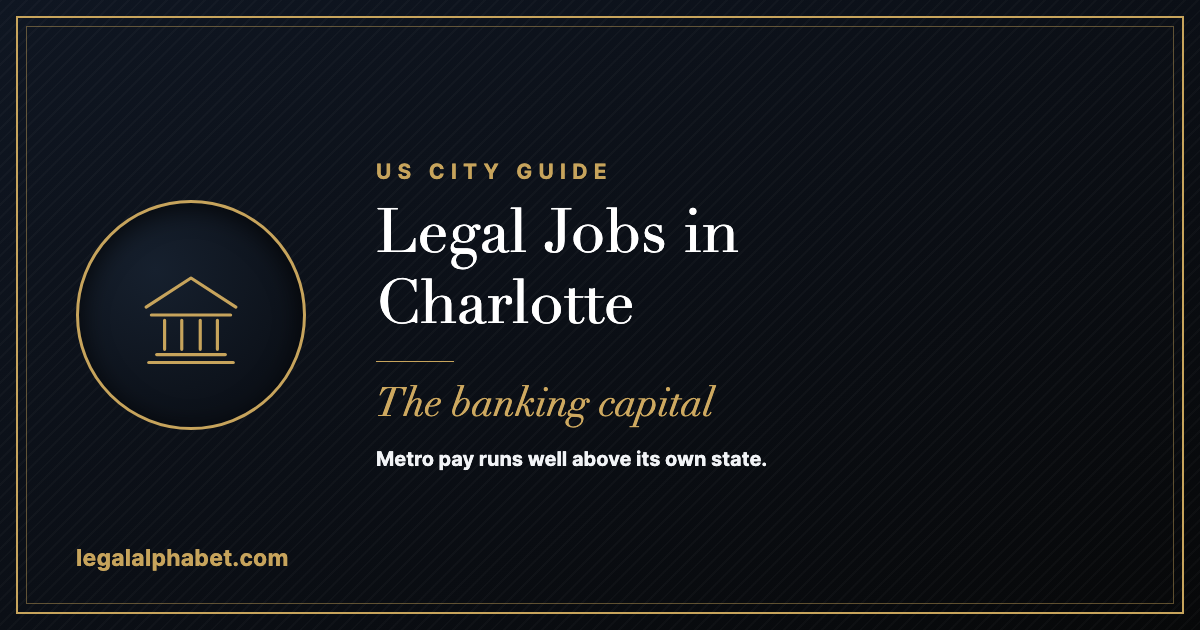 Legal jobs in Charlotte, North Carolina, a LegalAlphabet 2026 market guide