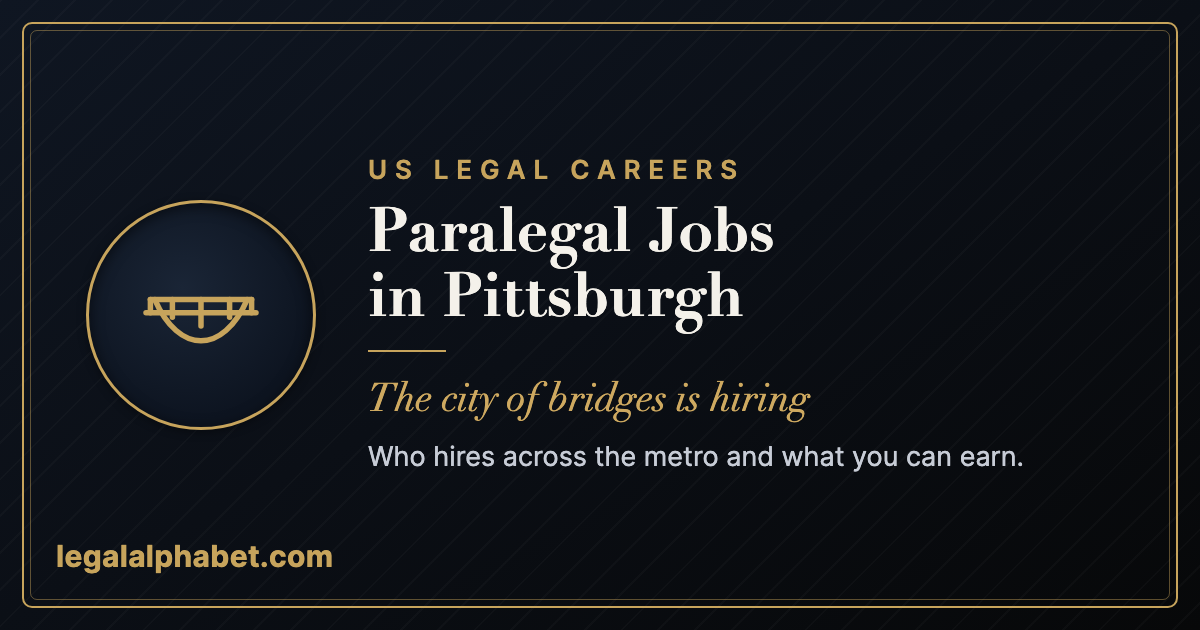 Paralegal Jobs in Pittsburgh: A 2026 Career and Hiring Guide