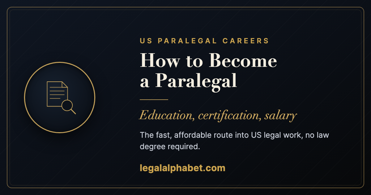 How to become a paralegal in the US, a LegalAlphabet 2026 career guide