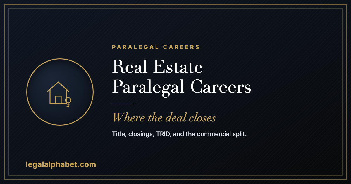 Real estate paralegal careers in the US, a LegalAlphabet 2026 career guide