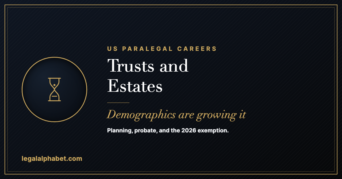 Trusts and estates paralegal careers in the United States, a LegalAlphabet 2026 career guide