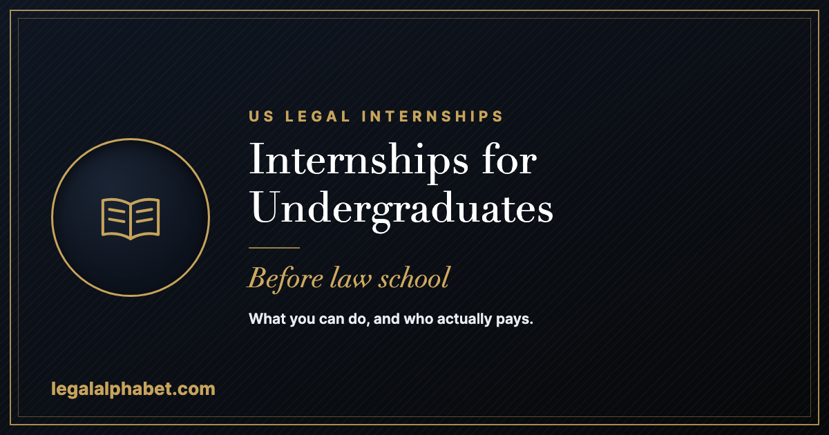 Legal internships for undergraduates in the United States, a LegalAlphabet 2026 career guide