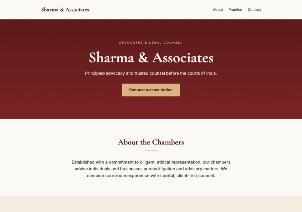 Chambers website template preview